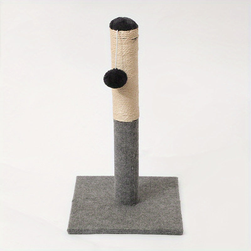 1 Durable Sisal Cat Scratching Board, 상호작용 장난감 볼과 함께 - 조절 가능한 높이, 내마모성, 가루 없는, 가정용 고양이에게 이상적, 전원 공급이 필요하지 않음, 고양이 긁는 패드No.3169