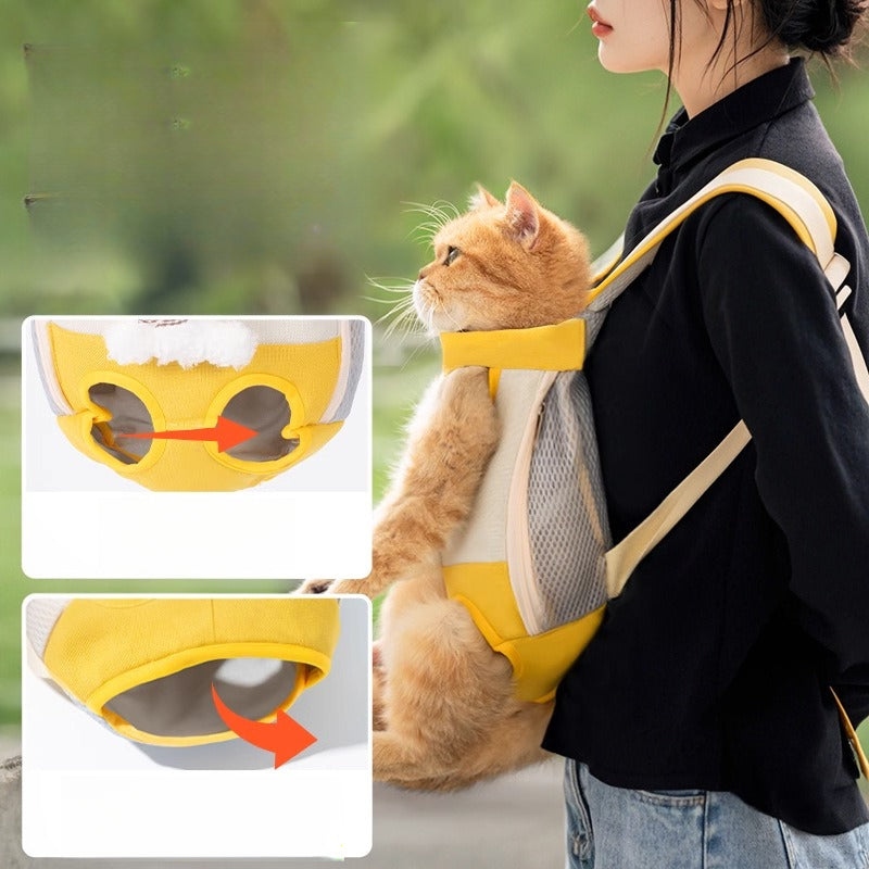 고양이 가방 휴대용 외출 어깨 휴대용 가슴 스트랩 반려동물 배낭 사회화 고양이 가방 고양이 운반 가슴 배낭No.2317