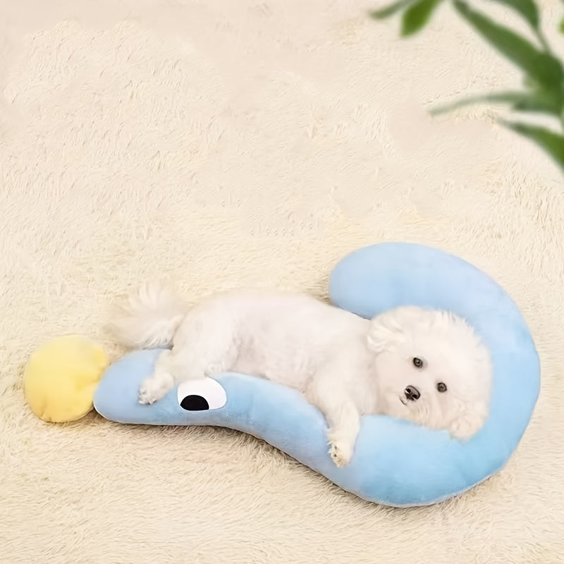 귀여운 물음표 애완동물 침대 담요, 부드럽고 세탁기 사용 가능, 아늑한 목베개 디자인, 고양이와 개 모두 사용 가능, 사계절용No.3317