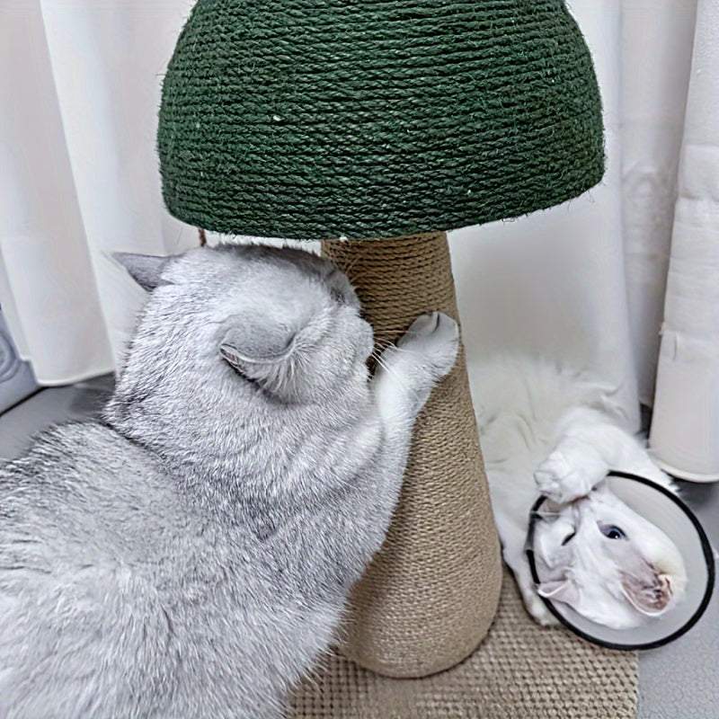 고양이 긁는 막대, 상호작용 공 장난감이 있는 고양이 등반 막대, 갈고리 고양이 용품 장난감, 시살 로프 스크래치 포스트, 버섯No.3162