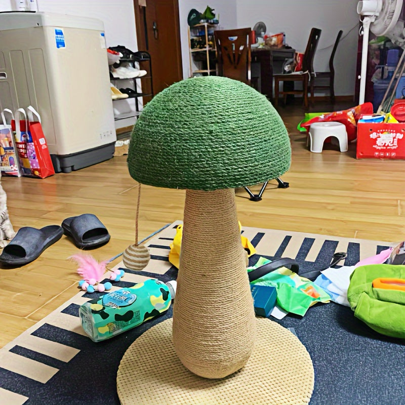 고양이 긁는 막대, 상호작용 공 장난감이 있는 고양이 등반 막대, 갈고리 고양이 용품 장난감, 시살 로프 스크래치 포스트, 버섯No.3162