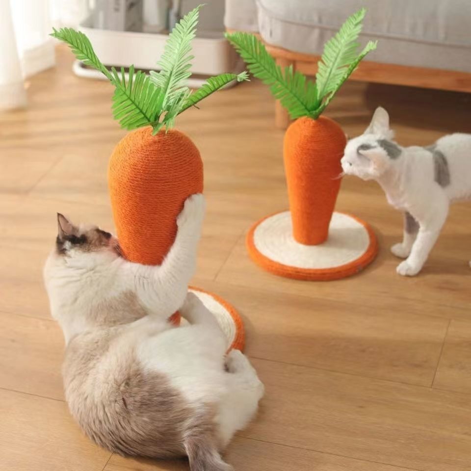 고양이 스크래칭 보드 당근 고양이 스크래칭 보드 수직 사이잘 고양이 스크래칭 포스트 애완 고양이 등반 프레임 고양이 장난감 원통형 발톱 갈기No.1832