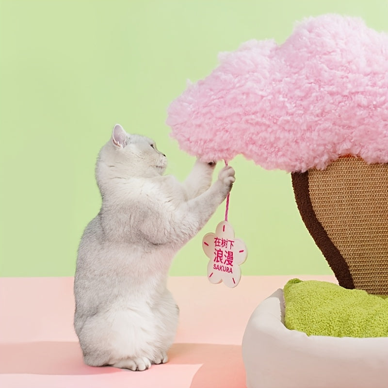 고전적인 폴리에스터 고양이 집 및 콘도 - 충전되지 않은, 조립된, 독특한 미니멀리스트 고양이 침대, 통합된 긁는 포스트, 편안한 애완 동물 매트, 고양이에게 이상적인 생일 선물No.3194