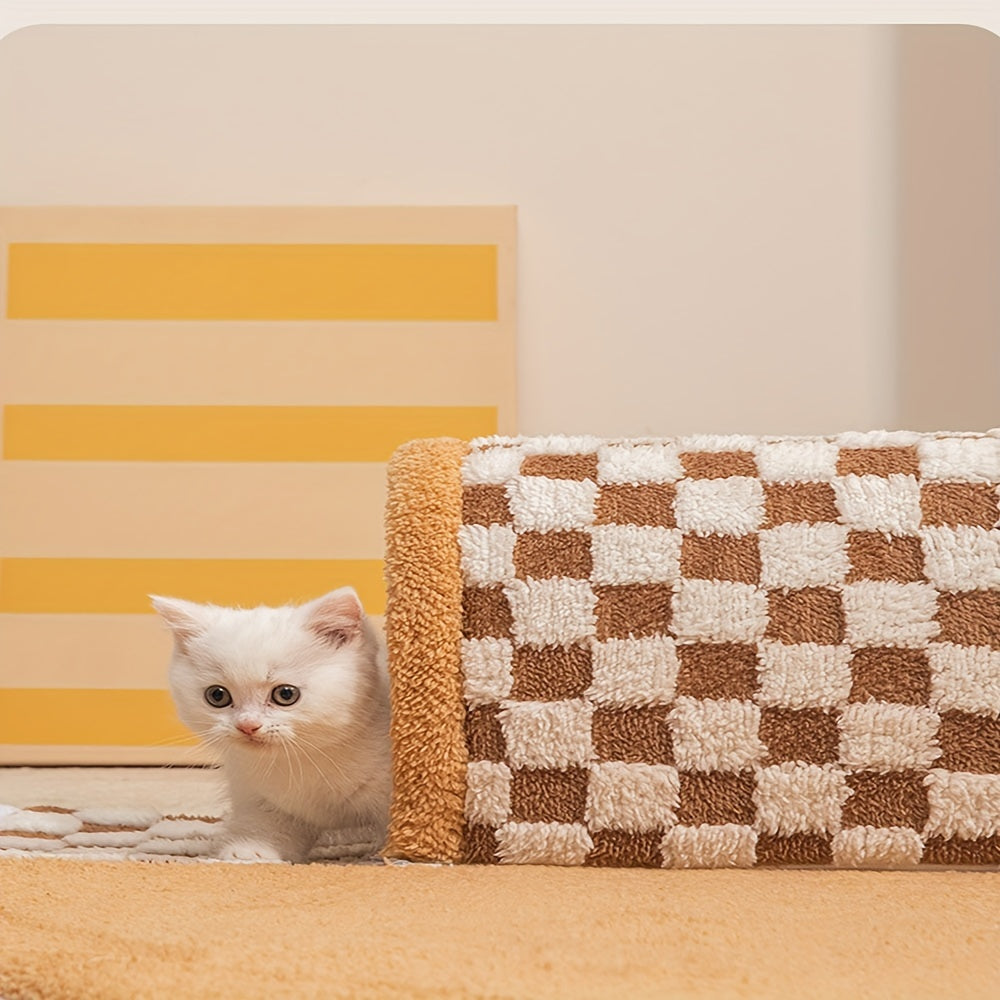 플러시 고양이 터널 침대, 2개의 매달린 고양이 공이 있는 플러시 고양이 터널, 실내용 고양이 플러시 도넛 터널 침대, 부드럽고 푹신한 고양이 은신처, 새끼 고양이용 펫 침대No.3225