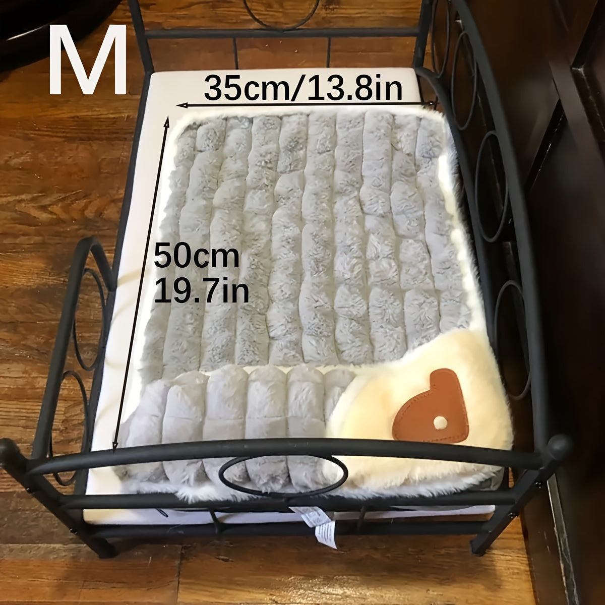 개 침대 애완 동물 침대 목 베개 및 미끄럼 방지 바닥이 있는 부드러운 플러시 개 매트, 대형, 중형 및 소형견에 적합No.3315