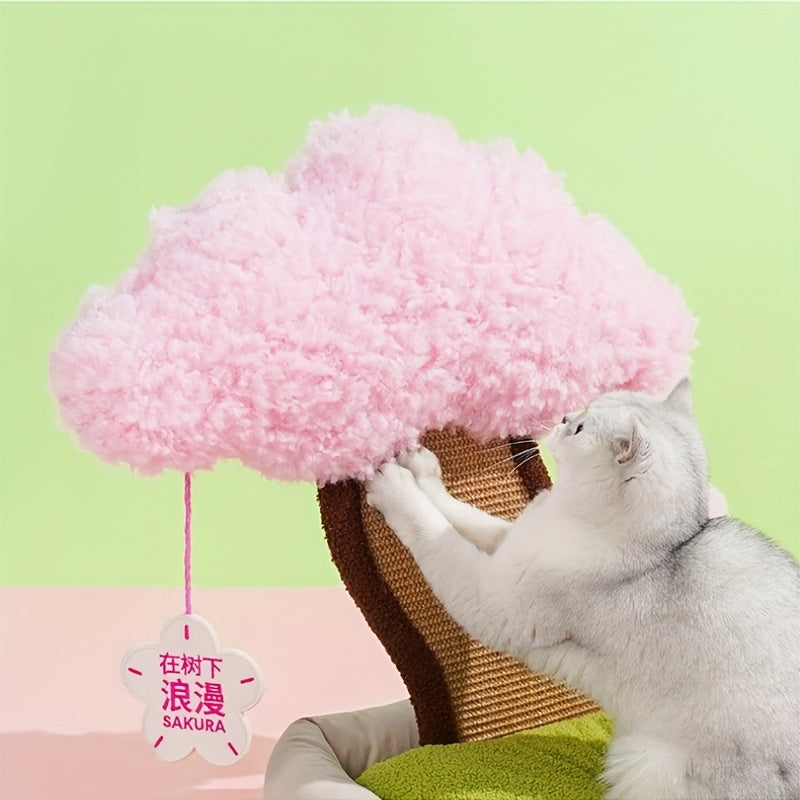 고전적인 폴리에스터 고양이 집 및 콘도 - 충전되지 않은, 조립된, 독특한 미니멀리스트 고양이 침대, 통합된 긁는 포스트, 편안한 애완 동물 매트, 고양이에게 이상적인 생일 선물No.3194