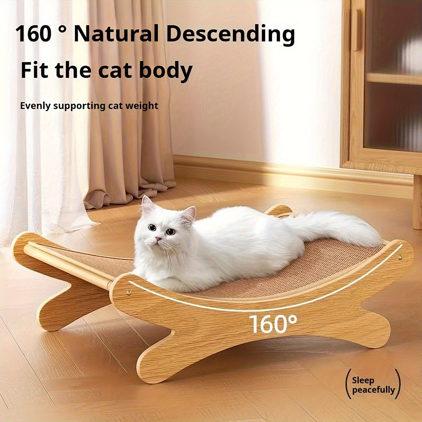1pc, 고양이 긁는 보드 소파 침대, 단단한 나무 프레임 및 내구성 있는 시살 로프, 긁힘 방지 소파 디자인, 두 가지 색상 제공 - 줄트/녹색, 2-in-1 수면 및 긁힘 스크러버, 실내/실외 사용에 적합No.3232