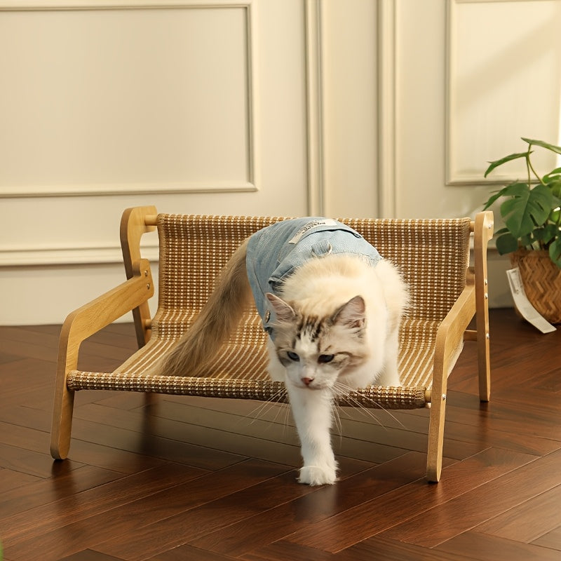 1pc Whisker Wonders 대형 시설 고양이 스크래처 하이킹 - 실내 고양이용 미리 조립된 리넨 라운지 의자, 내구성 있는 스크래칭 패드 및 고양이 가구, 대형 고양이에게 이상적인 휴식 공간No.3229