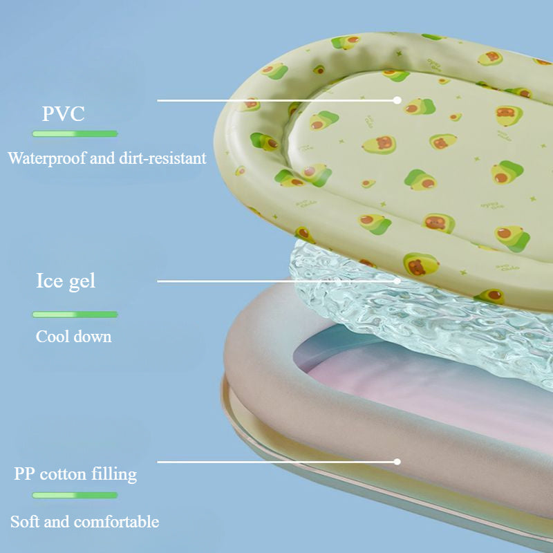여름용 타원형 애완동물 냉각 패드, PVC 소재, 초소형에서 대형견까지, 스크래치 방지 견 냉각 매트No.3158