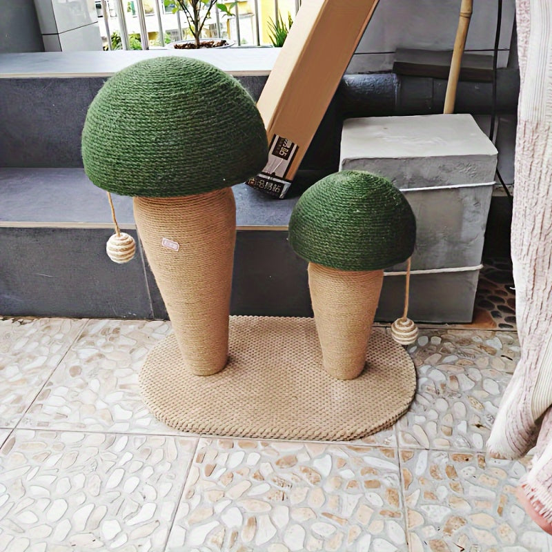 고양이 긁는 막대, 상호작용 공 장난감이 있는 고양이 등반 막대, 갈고리 고양이 용품 장난감, 시살 로프 스크래치 포스트, 버섯No.3162