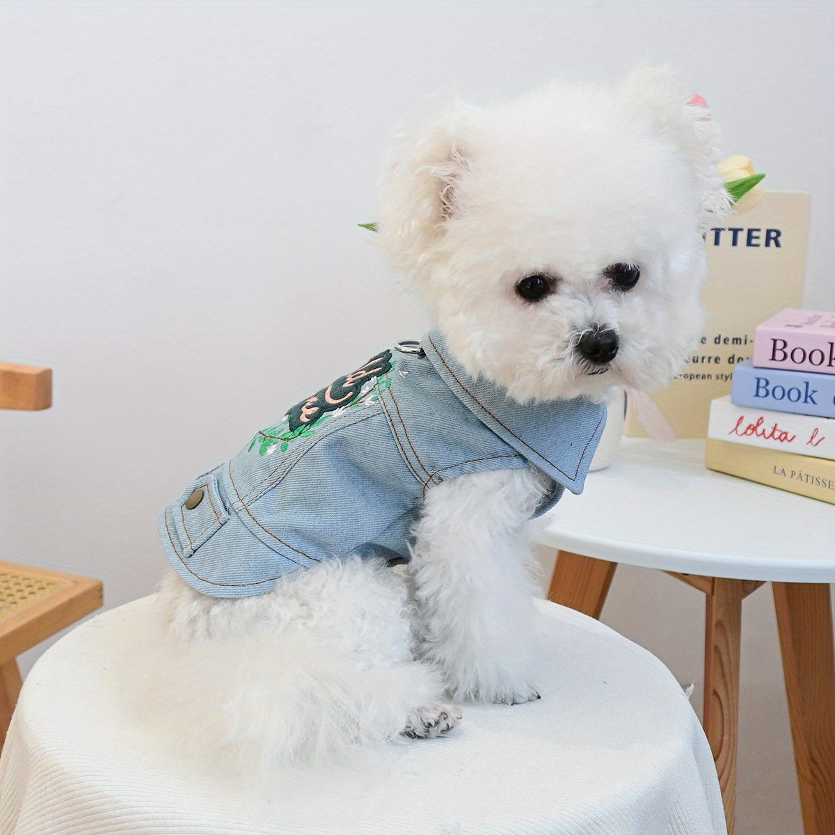 고양이 옷 패션 캐주얼 민소매 조끼 재킷 강아지 의류 편안한 원단 하네스 세트No.3247