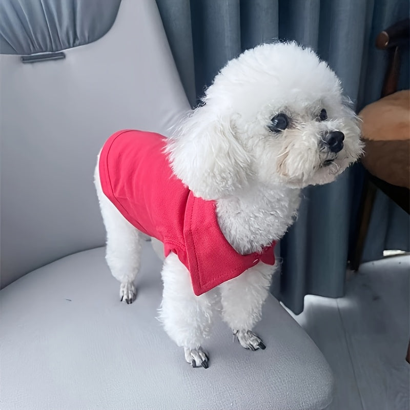 강아지 옷 귀여운 셔츠 - 여름과 가을에 적합한 부드럽고 통기성 좋은 칼라 티셔츠, 소형 및 중형 개와 고양이에게 적합 - 강아지와 새끼 고양이 사진 촬영에 완벽No.3116