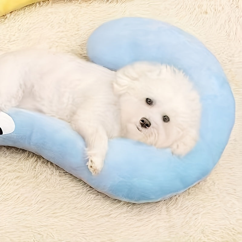 귀여운 물음표 애완동물 침대 담요, 부드럽고 세탁기 사용 가능, 아늑한 목베개 디자인, 고양이와 개 모두 사용 가능, 사계절용No.3317