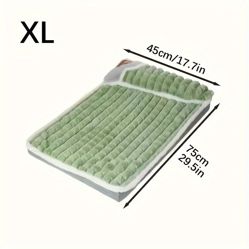 개 침대 애완 동물 침대 목 베개 및 미끄럼 방지 바닥이 있는 부드러운 플러시 개 매트, 대형, 중형 및 소형견에 적합No.3315