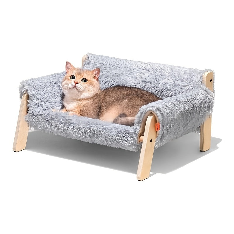 1개 나무 고양이 쇼파 침대, 탈착식 매트리스 커버 포함 - 실내 고양이, 새끼 고양이, 강아지 및 소형 동물용 고정식 펫 소파 - 다양한 종에 적합한 분리형 디자인No.3226
