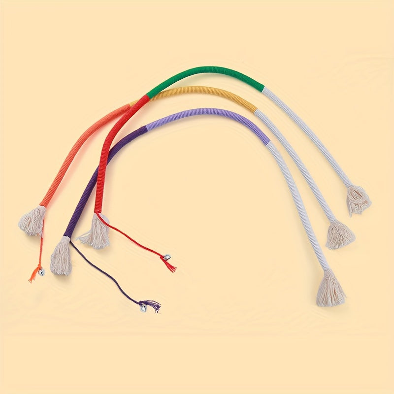 SILICAT 플러시 고양이 장난감, 벨이 달린 내구성 있는 끈 치아 청소 애완 동물 장난감, 배터리가 필요하지 않음, 고양이용 상호 작용 플레이 액세서리No.3320