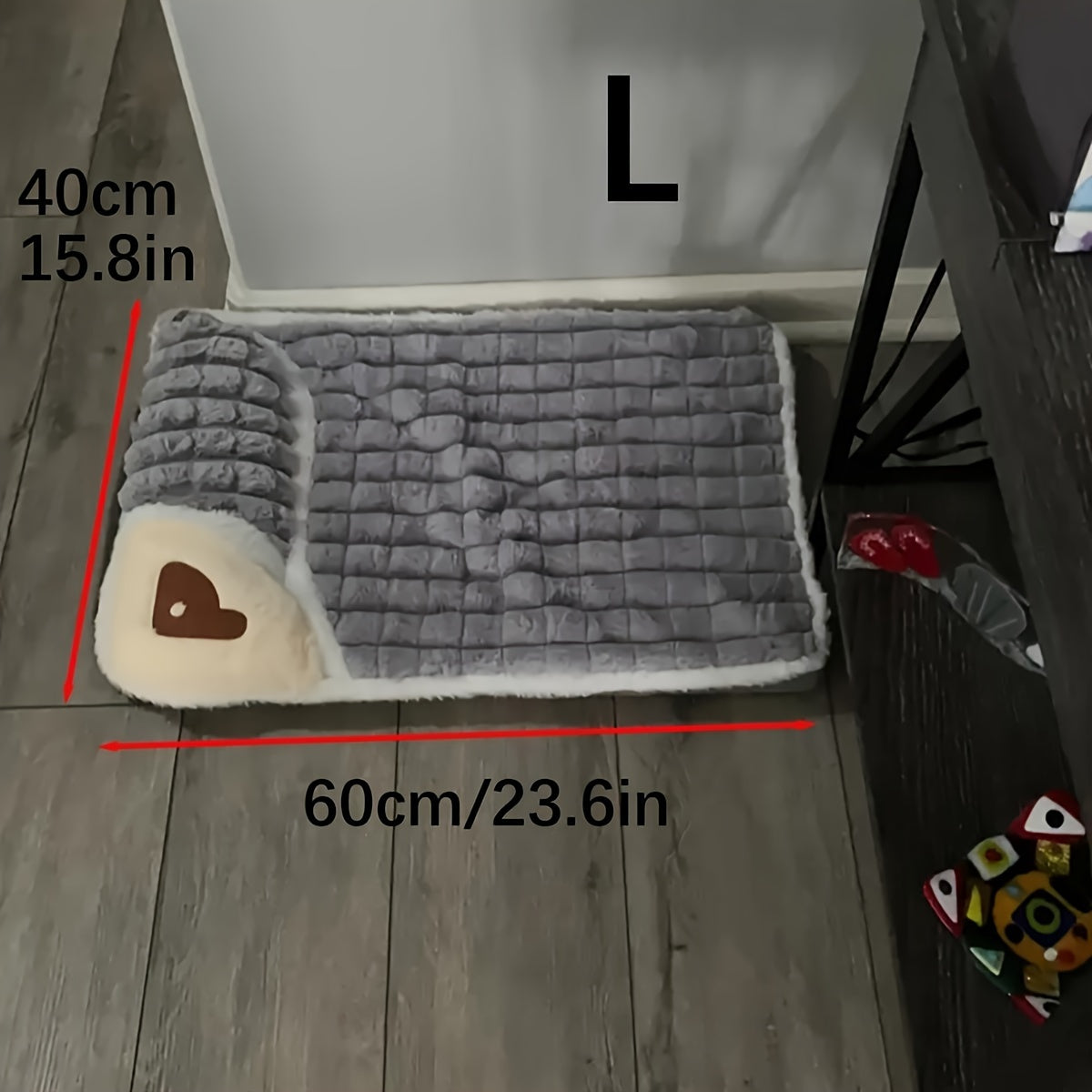 개 침대 애완 동물 침대 목 베개 및 미끄럼 방지 바닥이 있는 부드러운 플러시 개 매트, 대형, 중형 및 소형견에 적합No.3315