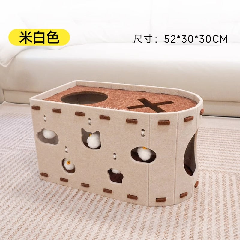 고양이 침대, 고양이 스크래칭 보드, 고양이 장난감, 셀프 엔터테인먼트, 새로운 고양이 침대 버킷, Four Seasons Universal 펠트 더블 레이어 고양이 침대No.1804