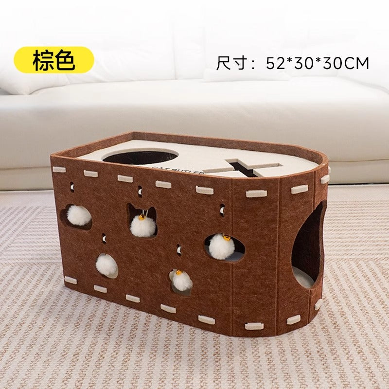 고양이 침대, 고양이 스크래칭 보드, 고양이 장난감, 셀프 엔터테인먼트, 새로운 고양이 침대 버킷, Four Seasons Universal 펠트 더블 레이어 고양이 침대No.1804