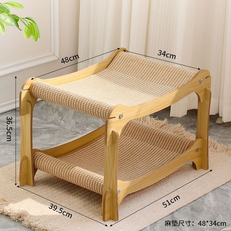 고양이 침대, 고양이 스크래칭 보드, 고양이 침대, 사이잘, 포시즌 유니버설, 쌓인 이층 침대, 따뜻한 빌라, 더블 레이어 반밀폐형No.1812