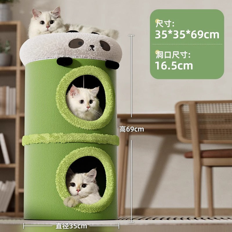 고양이 등반 프레임 고양이 둥지 고양이 나무 통합 다층 고양이 나무 구멍 겨울 이중 층 고양이 스크래칭 보드 겨울 고양이 집 겨울 따뜻함No.1576
