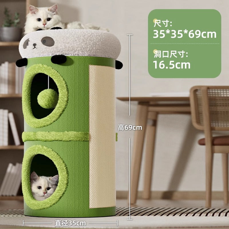 고양이 등반 프레임 고양이 둥지 고양이 나무 통합 다층 고양이 나무 구멍 겨울 이중 층 고양이 스크래칭 보드 겨울 고양이 집 겨울 따뜻함No.1576