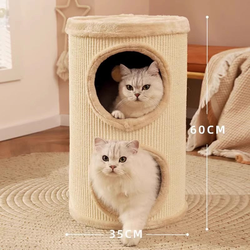 고양이 등반 프레임 고양이 둥지 고양이 나무 통합 다층 고양이 나무 구멍 겨울 이중 층 고양이 스크래칭 보드 겨울 고양이 집 겨울 따뜻함No.1576