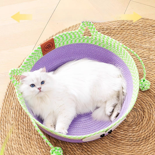사계절 모두 사용할 수 있는 고양이 둥지, 고양이 수면 둥지, 새끼 고양이 수면 매트, 등나무로 짠 여름 새끼 고양이 둥지, 애완동물용 고양이 침대No.2323
