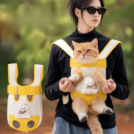 고양이 가방 휴대용 외출 어깨 휴대용 가슴 스트랩 반려동물 배낭 사회화 고양이 가방 고양이 운반 가슴 배낭No.2317