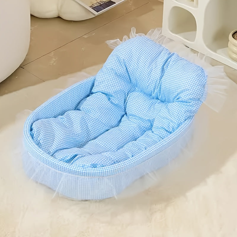 4pcs 소프트 폴리에스터 개 침대, 면 충전 - 아름다운 계절용 애완 동물 침대, 고양이와 개용, 깊은 수면 쿠션, 고양이 침대 | 화려한 애완 동물 침대 | 내구성 있는 애완 동물 침대, 고양이 침대No.3309