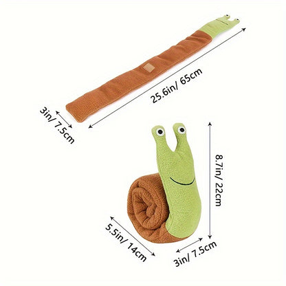 달팽이 모양의 개 삐걱 거리는 장난감, 개 Snuffle 장난감 플러시 퍼즐 개 장난감 치료 분배 Snuffle 개 매트 대화 형 강아지 장난감 느린 피더No.3356