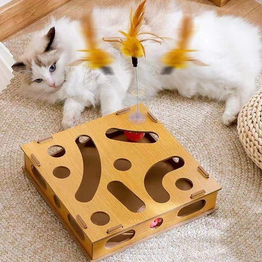 고양이 트랙 장난감 애완동물 장난감에는 고양이 놀리기 스틱, 고양이 교육 장난감 상자, 턴테이블, 자체 오락용 고양이 장난감이 포함되어 있습니다.No.1573