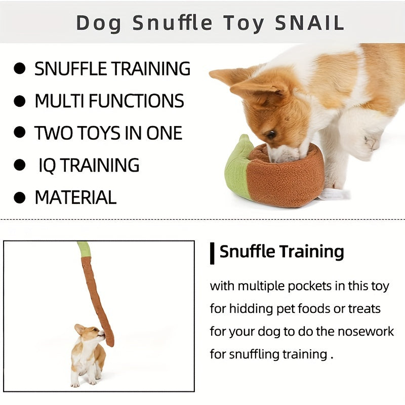 달팽이 모양의 개 삐걱 거리는 장난감, 개 Snuffle 장난감 플러시 퍼즐 개 장난감 치료 분배 Snuffle 개 매트 대화 형 강아지 장난감 느린 피더No.3356