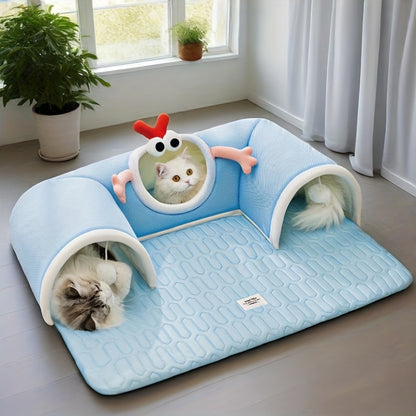 분리 가능한 기능이 있는 멋진 고양이 장난감, 고양이용 숨고찾기 터널, 수면 및 놀이 공간을 조합한 제품, 개 및 소형 동물 포함된 애완동물에 적합합니다.No.3301