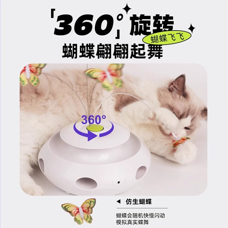 전기 고양이 장난감, 자동 고양이 놀리기 공예품 고양이 턴테이블 고양이 놀리기 막대기 고양이 때리기No.1827