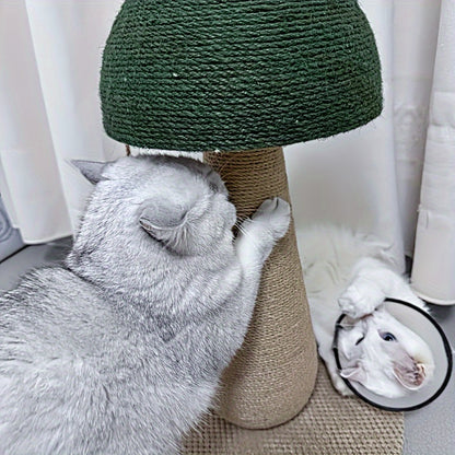 고양이 긁는 막대, 상호작용 공 장난감이 있는 고양이 등반 막대, 갈고리 고양이 용품 장난감, 시살 로프 스크래치 포스트, 버섯No.3162