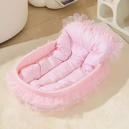 4pcs 소프트 폴리에스터 개 침대, 면 충전 - 아름다운 계절용 애완 동물 침대, 고양이와 개용, 깊은 수면 쿠션, 고양이 침대 | 화려한 애완 동물 침대 | 내구성 있는 애완 동물 침대, 고양이 침대No.3309