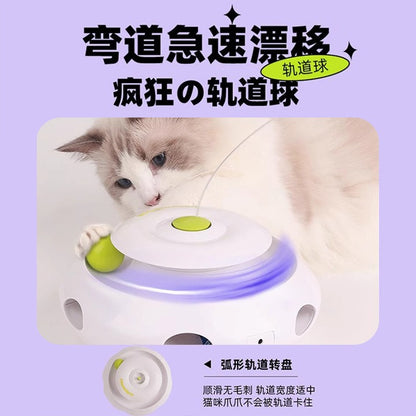 전기 고양이 장난감, 자동 고양이 놀리기 공예품 고양이 턴테이블 고양이 놀리기 막대기 고양이 때리기No.1827