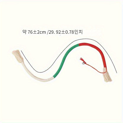SILICAT 플러시 고양이 장난감, 벨이 달린 내구성 있는 끈 치아 청소 애완 동물 장난감, 배터리가 필요하지 않음, 고양이용 상호 작용 플레이 액세서리No.3320