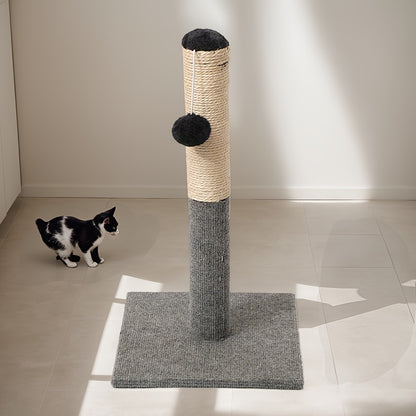 1 Durable Sisal Cat Scratching Board, 상호작용 장난감 볼과 함께 - 조절 가능한 높이, 내마모성, 가루 없는, 가정용 고양이에게 이상적, 전원 공급이 필요하지 않음, 고양이 긁는 패드No.3169