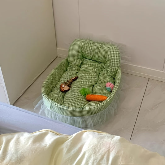 4pcs 소프트 폴리에스터 개 침대, 면 충전 - 아름다운 계절용 애완 동물 침대, 고양이와 개용, 깊은 수면 쿠션, 고양이 침대 | 화려한 애완 동물 침대 | 내구성 있는 애완 동물 침대, 고양이 침대No.3309