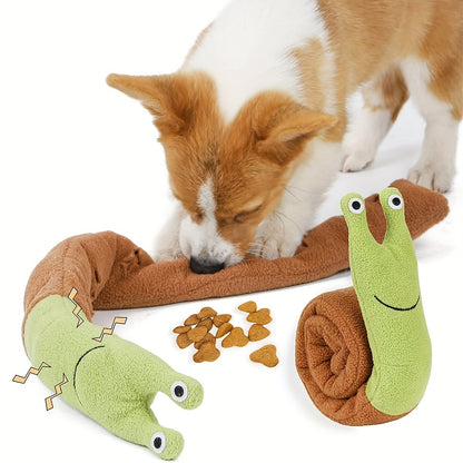 달팽이 모양의 개 삐걱 거리는 장난감, 개 Snuffle 장난감 플러시 퍼즐 개 장난감 치료 분배 Snuffle 개 매트 대화 형 강아지 장난감 느린 피더No.3356