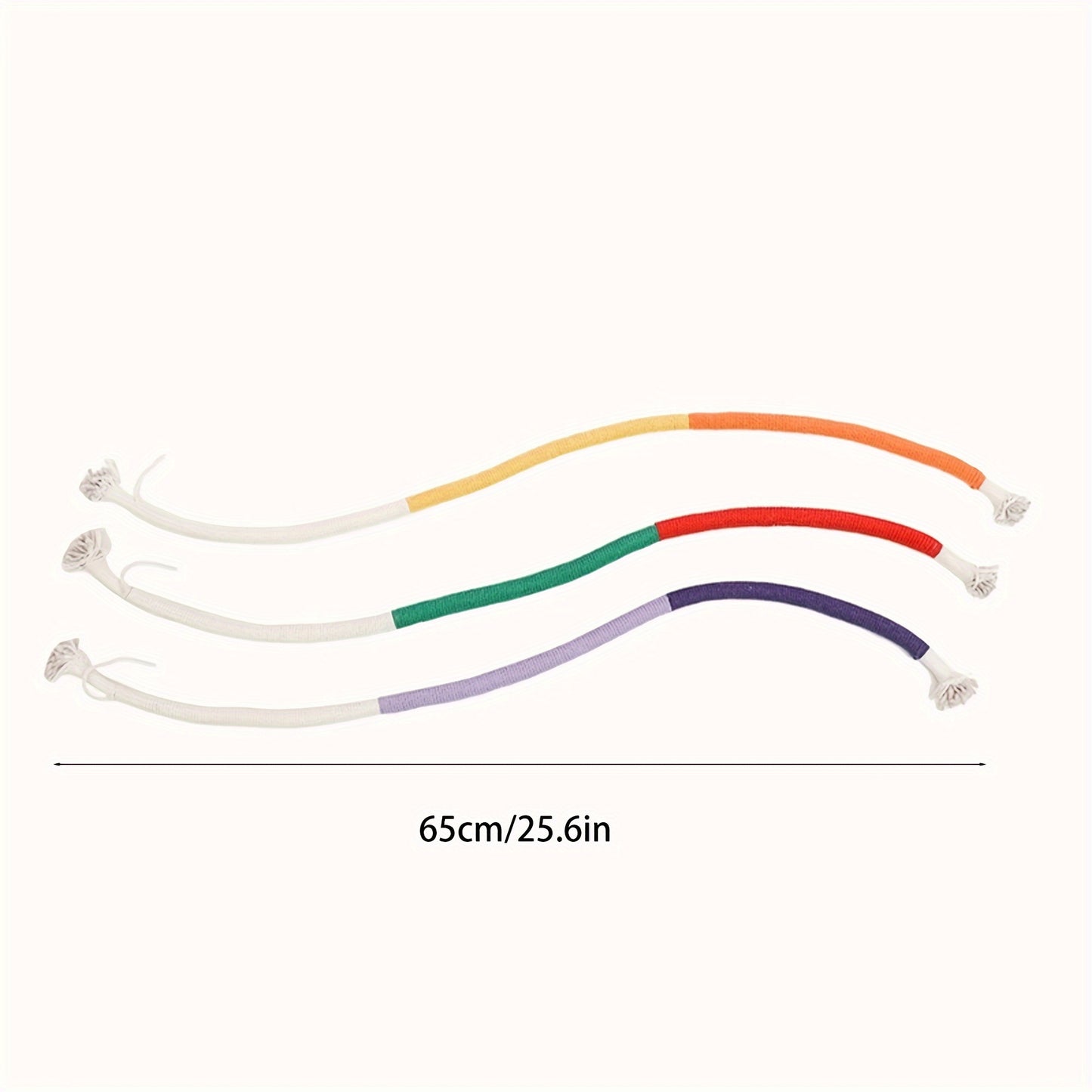 1개 컬러풀 인터랙티브 고양이 물고 놀기 로프 장난감 - 튼튼한 패브릭, 전기 불필요 태슬 & 벨 포함, 실내 고양이용 엔터테인먼트 놀이, 고양이 장난감No.3369