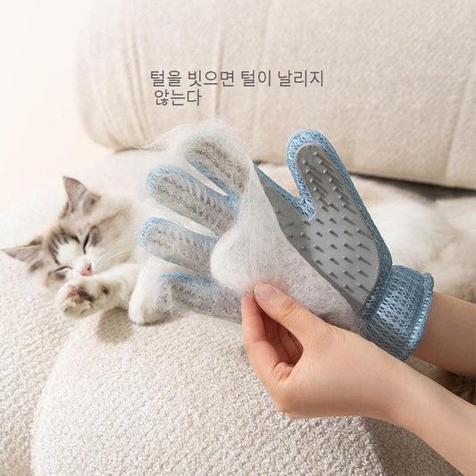 쓰다듬는 고양이 장갑 고양이 제모 애완 동물 제모 브러쉬 개 목욕 마사지 빗 실리콘 제모No.1449