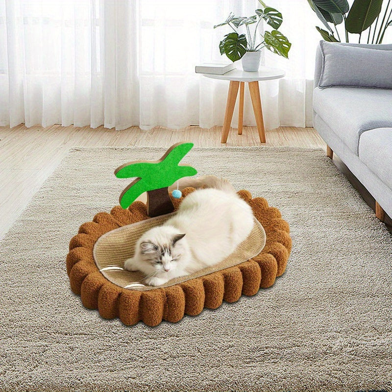 오벌 고양이 스크래칭 패드, 내구성 있는 사이잘 로프, 애완동물 침대 둥지, 씹는 물기 장난감, 가정용 가구, 고양이 가구, 애완동물 용품, 고양이 스크래처 보드No.3168