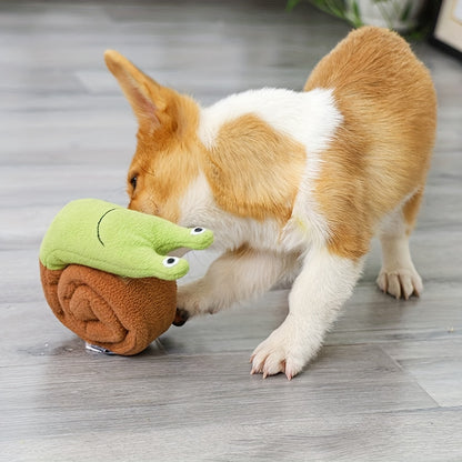 달팽이 모양의 개 삐걱 거리는 장난감, 개 Snuffle 장난감 플러시 퍼즐 개 장난감 치료 분배 Snuffle 개 매트 대화 형 강아지 장난감 느린 피더No.3356