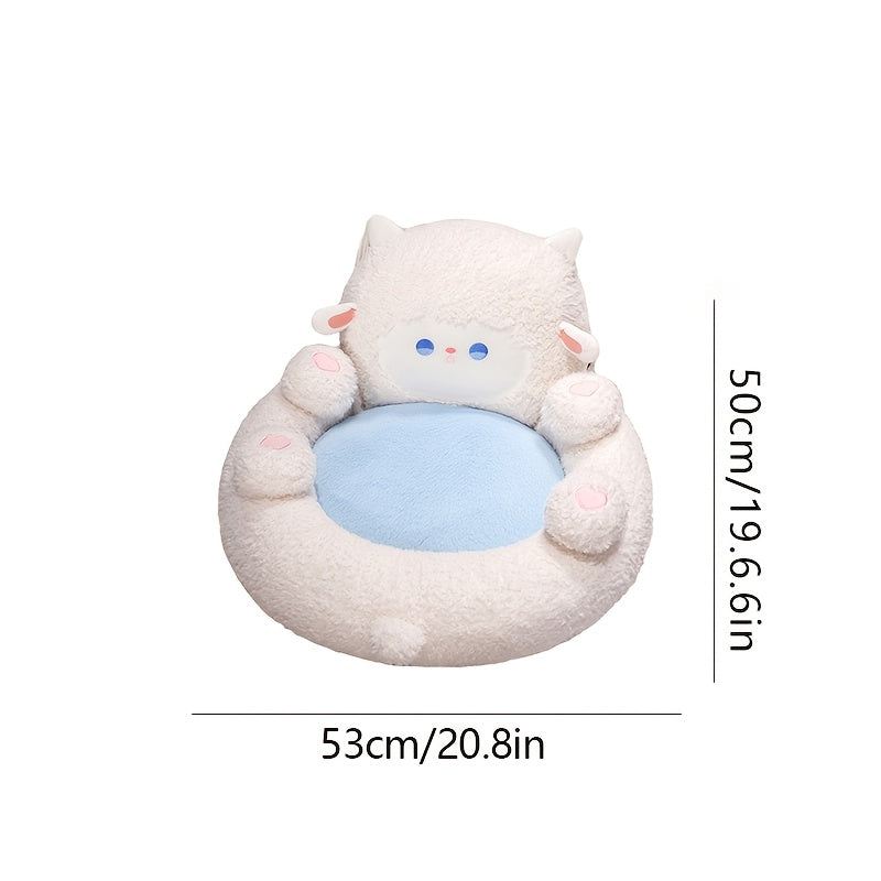 현대적인 애완동물 futon 침대 - 스타일리시한 홈 데코 액센트가 있는 플러시 정형외과 개 및 고양이 침대, 공간 절약형 라운드 디자인, 폴리에스터 섬유 충전, 애완동물에 편안함, 스타일리시한 홈 액세서리 | 현대적인 애완동물 침대 | 스타일리시한 홈 데코, 고양이 침대No.3294