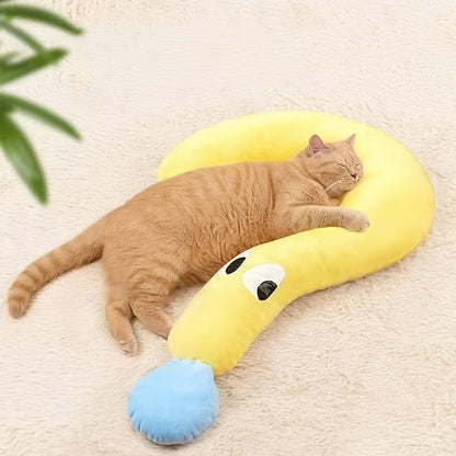 귀여운 물음표 애완동물 침대 담요, 부드럽고 세탁기 사용 가능, 아늑한 목베개 디자인, 고양이와 개 모두 사용 가능, 사계절용No.3317