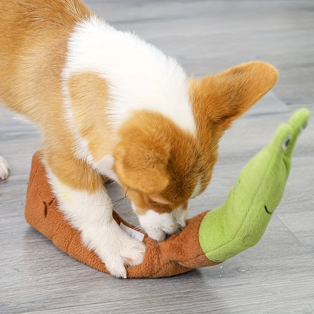 달팽이 모양의 개 삐걱 거리는 장난감, 개 Snuffle 장난감 플러시 퍼즐 개 장난감 치료 분배 Snuffle 개 매트 대화 형 강아지 장난감 느린 피더No.3356