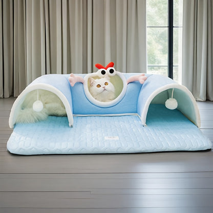 분리 가능한 기능이 있는 멋진 고양이 장난감, 고양이용 숨고찾기 터널, 수면 및 놀이 공간을 조합한 제품, 개 및 소형 동물 포함된 애완동물에 적합합니다.No.3301